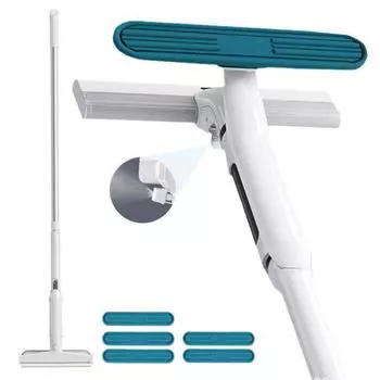 Средство для мытья окон с распылителем, конструкция с длинной ручкой, водопоглощение, универсальное использование, эффективный инструмент для чистки окон, скребок C