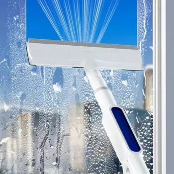 Средство для мытья окон Spray Window Cleaner 2 в 1, скребок для мытья окон с распылителем, длинная штанга 145 см для мытья окон дома и чистки стекол на открытом воздухе
