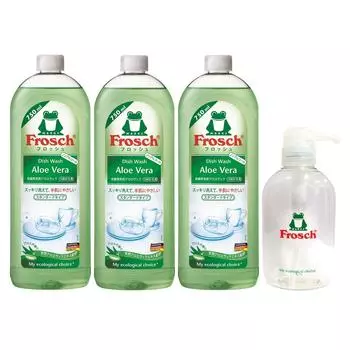 Средство для мытья посуды Frosh Алоэ Вера 750 мл x 3 флакона с дозатором зелёный