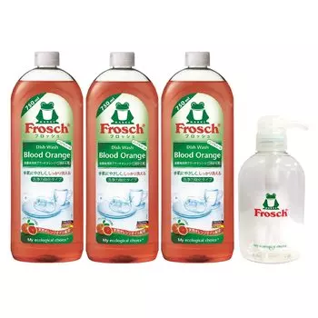 Средство для мытья посуды Frosh, цвет «Красный апельсин», 750 мл x 3 флакона с дозатором