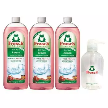 Средство для мытья посуды Frosh, гранат, 750 мл, 3 флакона с дозатором