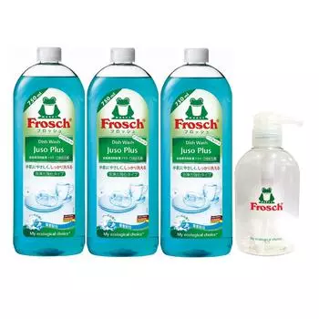 Средство для мытья посуды Frosh Пищевая сода Плюс 750 мл x 3 бутылки с дозатором