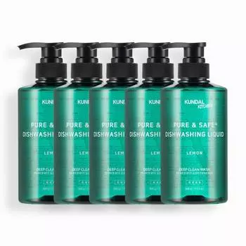 Средство для мытья посуды Kundal Pure & Safe Deep Clean с ароматом лимона 500 мл, 5 шт., корейская косметика с приятным ароматом