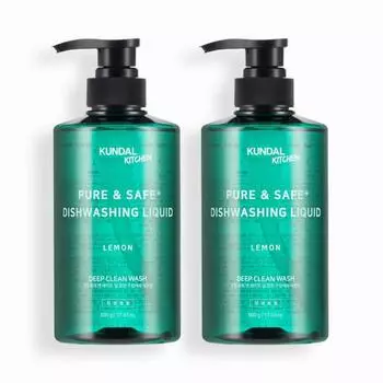 Средство для мытья посуды Kundal Pure & Safe Deep Clean с ароматом лимона, 500 мл, 2 шт., корейская косметика с приятным ароматом