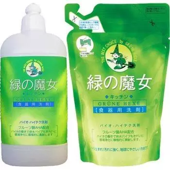 Средство для мытья посуды Mima Clean Care Green Witch 420 мл, сменный блок 360 мл [Распродажа набора] +