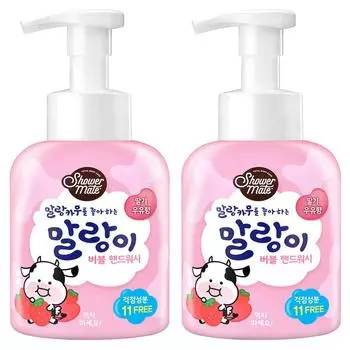 Средство для мытья рук Shower Mate Soft Cow Pure Bubble с ароматом клубники и молока, 500 мл, 2 шт.