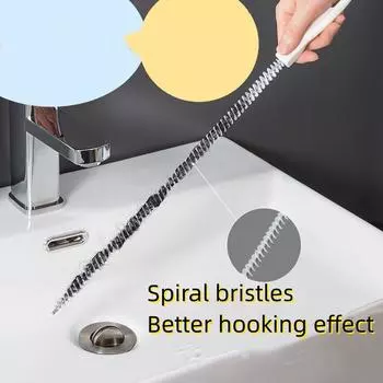 Средство для очистки слива в ванной комнате, очиститель для волос в ванной, кухонная спиральная щетка, полоска для очистки от засора белый