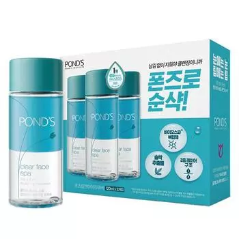 Средство для снятия макияжа с губ и глаз Pond s Clear Face Spa, 120 мл, 3 шт.