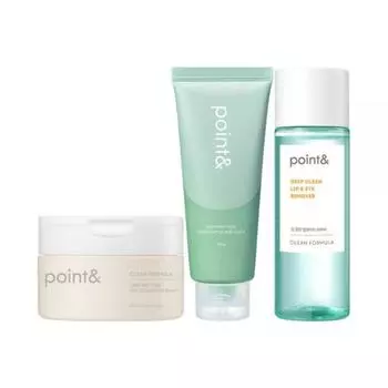 Средство для снятия макияжа с губ и глаз Point & Deep Clean 150 мл + очищающий бальзам Soy 90 мл + очищающая пенка Veggie 150 г