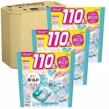 Средство для стирки Bold Laundry Detergent Gel Ball 4in1 Fresh Flower Savon Refill 110 шт. x 3 пакета [Большая емкость] [Коробка для продукта]