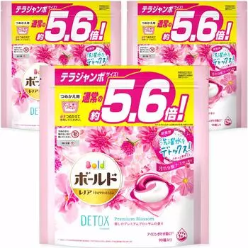 Средство для стирки Bold Laundry Detergent Gel Balls Detox Washing Water Healing Premium Blossom Refill 90 шт. x 3 пакета [Коробка продана] (приблизительно. 5.6x)