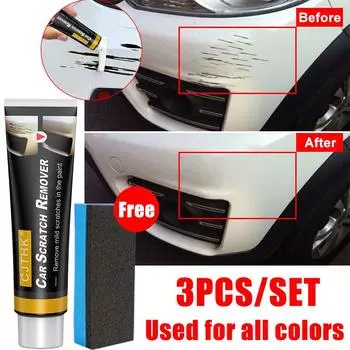 Средство для удаления царапин на автомобиле, полировальная паста с губкой, средство для ухода за краской кузова автомобиля, удаление царапин, ремонт сломанной краски, гладкий кузов автомобиля