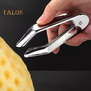 Средство для удаления глаз ананаса, очиститель для клубники, средство для удаления сердцевины для фруктов, зажим для глаз, скребок из нержавеющей стали, портативный кухонный гаджет серебряный