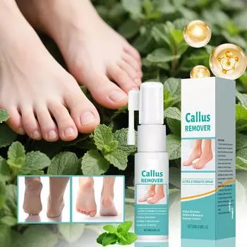 Средство для удаления кератина с ног , Спрей для удаления кератина , Для мозолей на пятках и ороговевшей кожи Спрей для ухода за ногами , 20 мл One Size белый