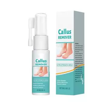 Средство для удаления кератина с ног, Спрей для удаления кератина, Для мозолей на пятках и ороговевшей кожи, Спрей для ухода за ногами, 20 мл One Size белый