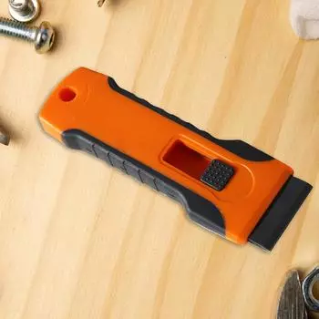 Средство для удаления клея, скребок для стекла, скребок с щеткой для чистки скребка, карманный скребок для стекла, безопасный скребок One Size оранжевый