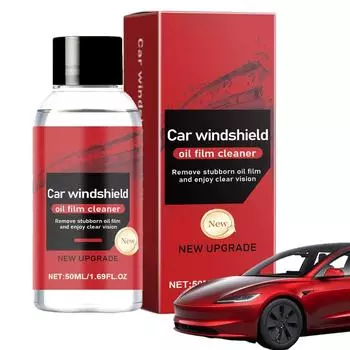 Средство для удаления масляной пленки со стекол автомобиля, водонепроницаемое средство для удаления пятен с лобового стекла автомобиля, 50 мл, безопасная жидкость для чистки стекол автомобиля, для грузовиков, прозрачный вид 50 ML
