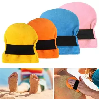 Средство для удаления пляжного песка, бархатный инструмент для удаления песка с эластичным ремешком, мешок для протирания песка, чехол для чистки для взрослых, детей, пляжного кемпинга One Size синий