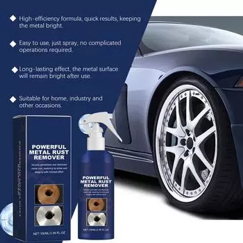 Средство для удаления ржавчины на металле, спрей 100 мл, средство для удаления железного порошка, металлические поверхности, хромированная краска, чистка автомобиля, средство для удаления железного порошка, средство для удаления ржавчины на автомобиле CHI