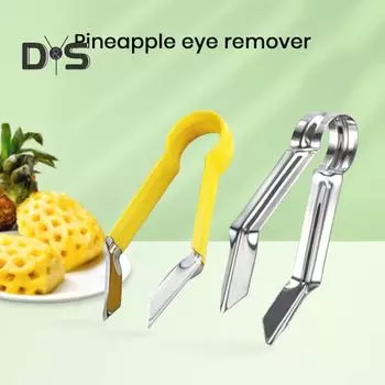 Средство для удаления сердцевины из клубники, средство для удаления глазков ананаса, длинная ручка, эргономичный, трудосберегающий скребок из нержавеющей стали, портативный кухонный гаджет серебряный