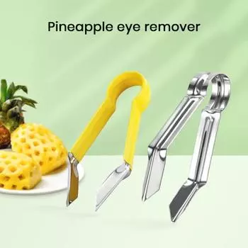 Средство для удаления сердцевины из клубники, средство для удаления глазков ананаса, длинная ручка, эргономичный, трудосберегающий скребок из нержавеющей стали, портативный кухонный гаджет серебряный