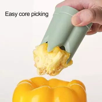 Средство для удаления сердцевины перца, острые зубцы, 2 в 1, противоскользящее, эргономичное, экономичное, сверхмощное, инструмент для удаления сердцевины перца халапеньо, кухонные гаджеты зелёный