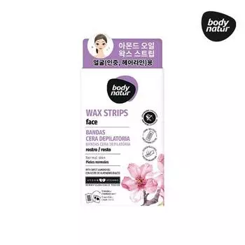Средство для удаления волос Body Nature Восковая полоска для лица Сладкий миндаль (12 листов)