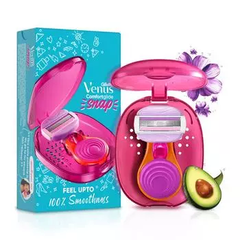 Средство для удаления волос Gillette Venus Snap | Женская бритва для тела| Компактный корпус| Гель-мыло с авокадо