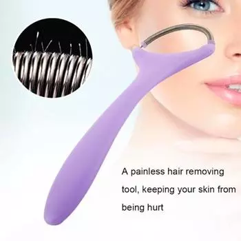 Средство для удаления волос на лице Spring Portable Beauty Spring Epilator Tool для быстрого удаления волос на верхней губе, подбородке, щеках, шее, многоразовое, моющееся розовый