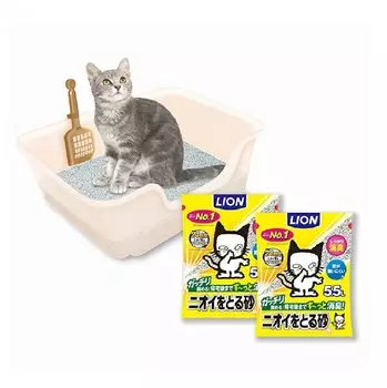 Средство для удаления запаха от кошачьего туалета Lion, ветеринарное средство для удаления запаха от открытого кошачьего туалета, 2 пакета с высоким дезодорирующим эффектом для котят, взрослых, пожилых и крупных кошек, доступно в