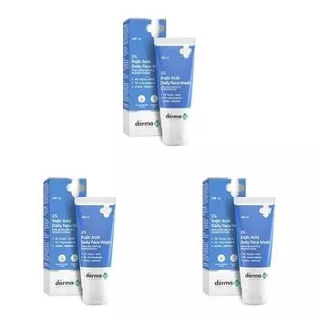 Средство для умывания лица Derma Co 1% Kojic Acid Face Wash I с ниацинамидом и альфа-арбутином I уменьшает темные пятна и пигментацию I для всех типов кожи - 100 мл (Пакет из 3)