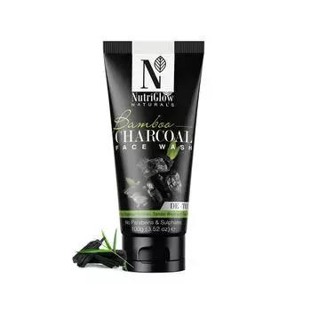 Средство для умывания лица с бамбуковым углем NutriGlow Natural для ежедневного отшелушивания, освежения кожи 3.5 oz