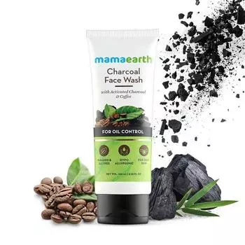 Средство для умывания Mamaearth Charcoal с активированным углем и кофе для контроля кожного сала (100мл)