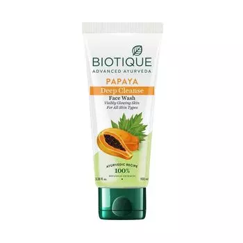 Средство для умывания с Папайей (100 мл), Papaya Deep Cleanse Tan Removal Face Wash, Biotique 9.5