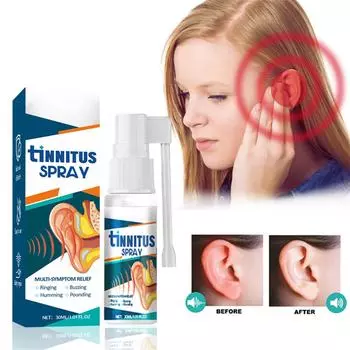 Средство от звона в ушах, спрей от звона в ушах, натуральное средство от звона в ушах при потере слуха и удалении ушной серы, улучшает слух, 30 мл One Size