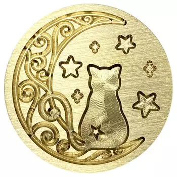 SREGIT Sealing Stamp Head Sealing Wax 25mm Head Only [Various Designs] (03.Moonlit Cat)