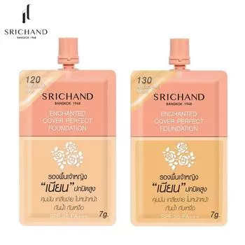 SRICHAND Enchanted Cover Perfect Foundation #120-Бежевый/#130-Натуральный, 7 г (Саше) - Продукт Таиланда 7 g