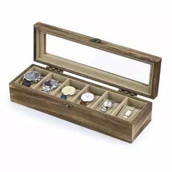 SRIWATANA Watch Storage Case, Watch Storage Box, Watch Case, 6 Pieces, Collection Case, Unisex, High Quality Wooden