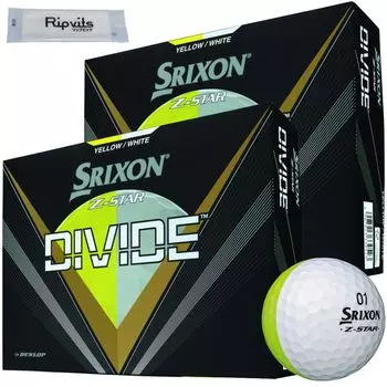SRIXON Divide Белый Желтый 2 дюжины мячей для гольфа 24 чистящих листа Набор Z-STAR *Оригинал