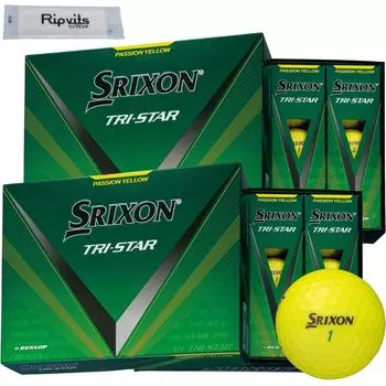 SRIXON Passion Yellow 2 Dozen Set Golf Balls 24 Balls 2024 Cleaning Sheet Set TRI-STAR Original
