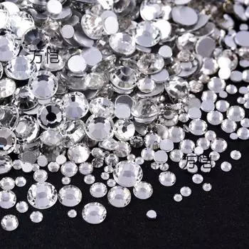 Ss3-Ss16 Смешанный размер Плоское дно Дрель, Чехол для мобильного телефона Diy Наклейка Алмазное Хрустальное Стекло, Креативные Украшения Для Нейл-Арта Аксессуары SS3-SS16 random mix size about 1440 pieces