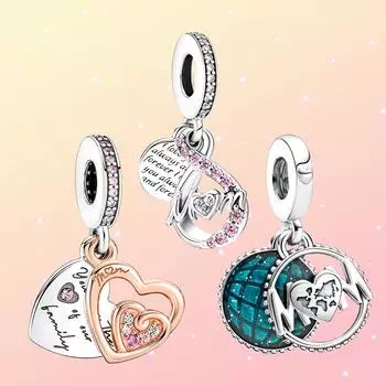 SS925 Подвеска ко Дню матери, бисер для ювелирного браслета, изготовление своими руками для семьи матери, День Благодарения, Мать и Земля