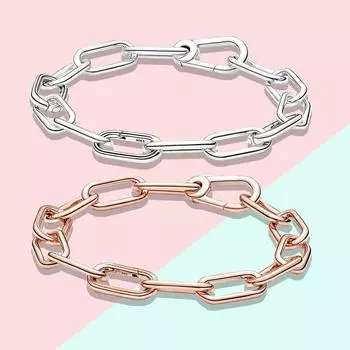 SS925 Silver ME Браслет-подвеска Простой модный браслет DIY с тканевой сумкой 17cm