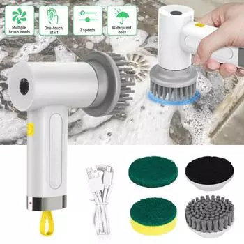 США Cepillo De Limpieza Elctrico Para Bao Limpiador De Fregadero Cocina USB 4-En-1 United States