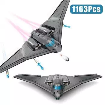 США H-20 Stealth стратегический бомбардировщик истребитель модель строительные блоки технический сержант боевой самолет MOC кирпичи игрушки подарок