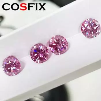 [США Стандарт] Лучший бельгийский ограненный муассанит розовый камень 0,1-5 карат драгоценные камни выращенный в лаборатории бриллиант муассанит россыпью с GRA 0.1ct-3mm