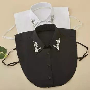 Сшить Стразы Винтажная Композиция Рубашка Поддельный Воротник Бюст слоновая кость