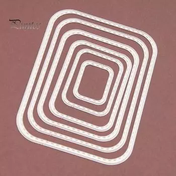 Сшитые прямоугольные рамки для резки, трафареты для скрапбукинга, бумажные открытки, форма для трафарета серебряный