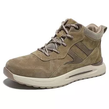 Сшитые вручную туфли из спилка, удобные мужские ботильоны, повседневная обувь, мокасины, мужские ботинки 38 хаки