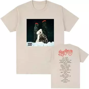 SSS4U $ome $exy $ongs 4 U 2025 Альбом Футболки Рэпер PARTYNEXTDOOR и Дрейк Графическая футболка Хлопковые футболки Мужская Женская одежда Унисекс XS